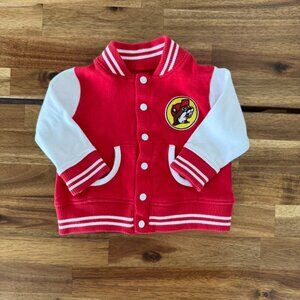 Baby Bucee's Red White Striped Varsity Jacket Size Cotton Blend 3-6 Month